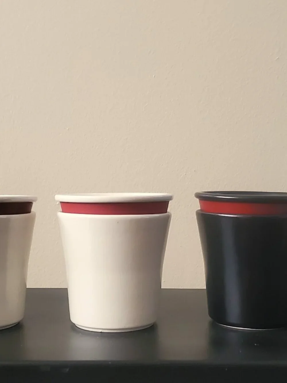 Vintage IKEA Ceramic Lidded Tea Mug Set/ Modernist Pottery/ Hot Beverage Cup